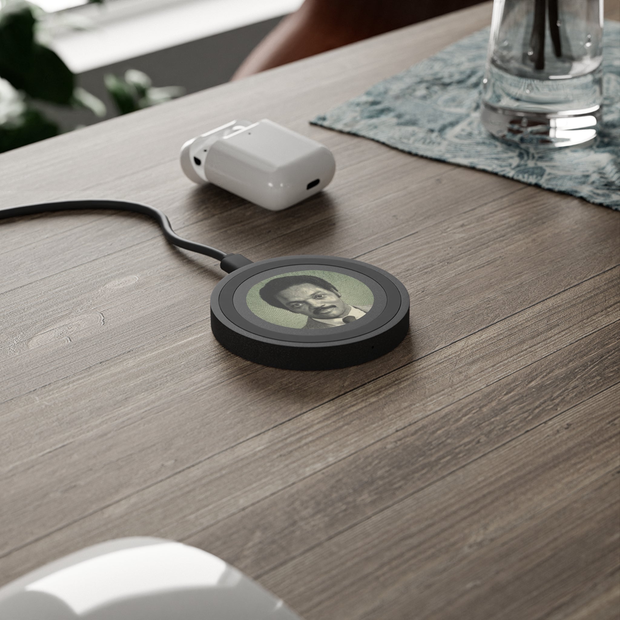 Jesse Jackson Vintage Portrait Wireless Charging Pad | Retro Photo Phone Charger
