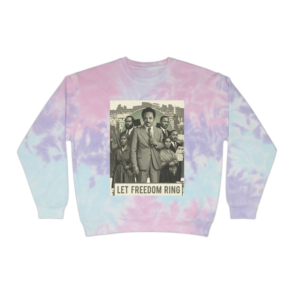Let Freedom Ring civil rights photo Sweatshirt | Tie-Dye blue swirl