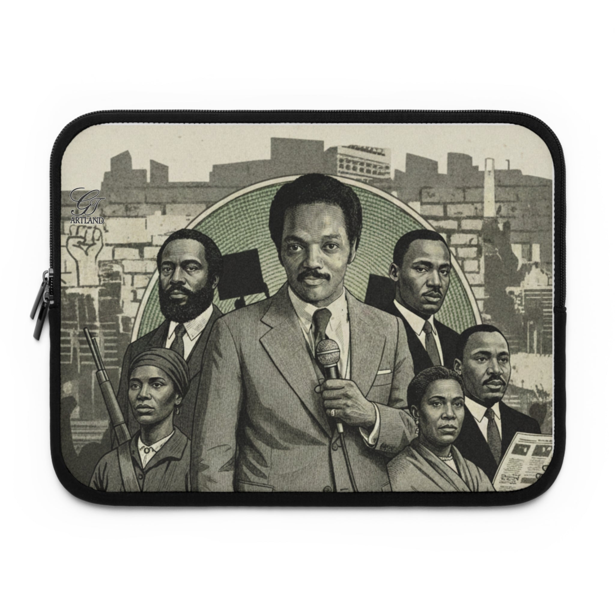 Civil Rights Leaders Illustration Laptop Sleeve | Historical Activism Artwork
