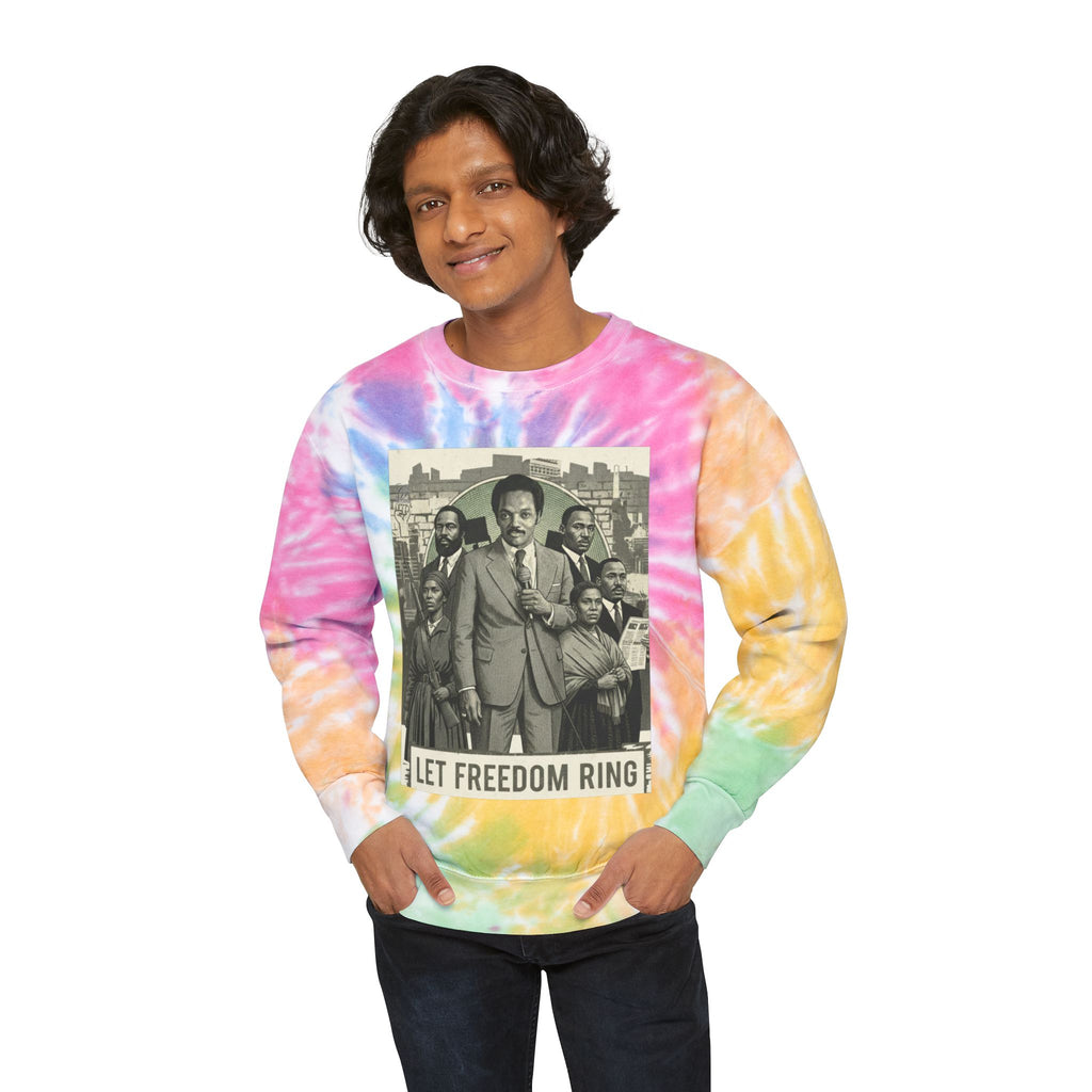 Let Freedom Ring civil rights photo Sweatshirt | Tie-Dye blue swirl