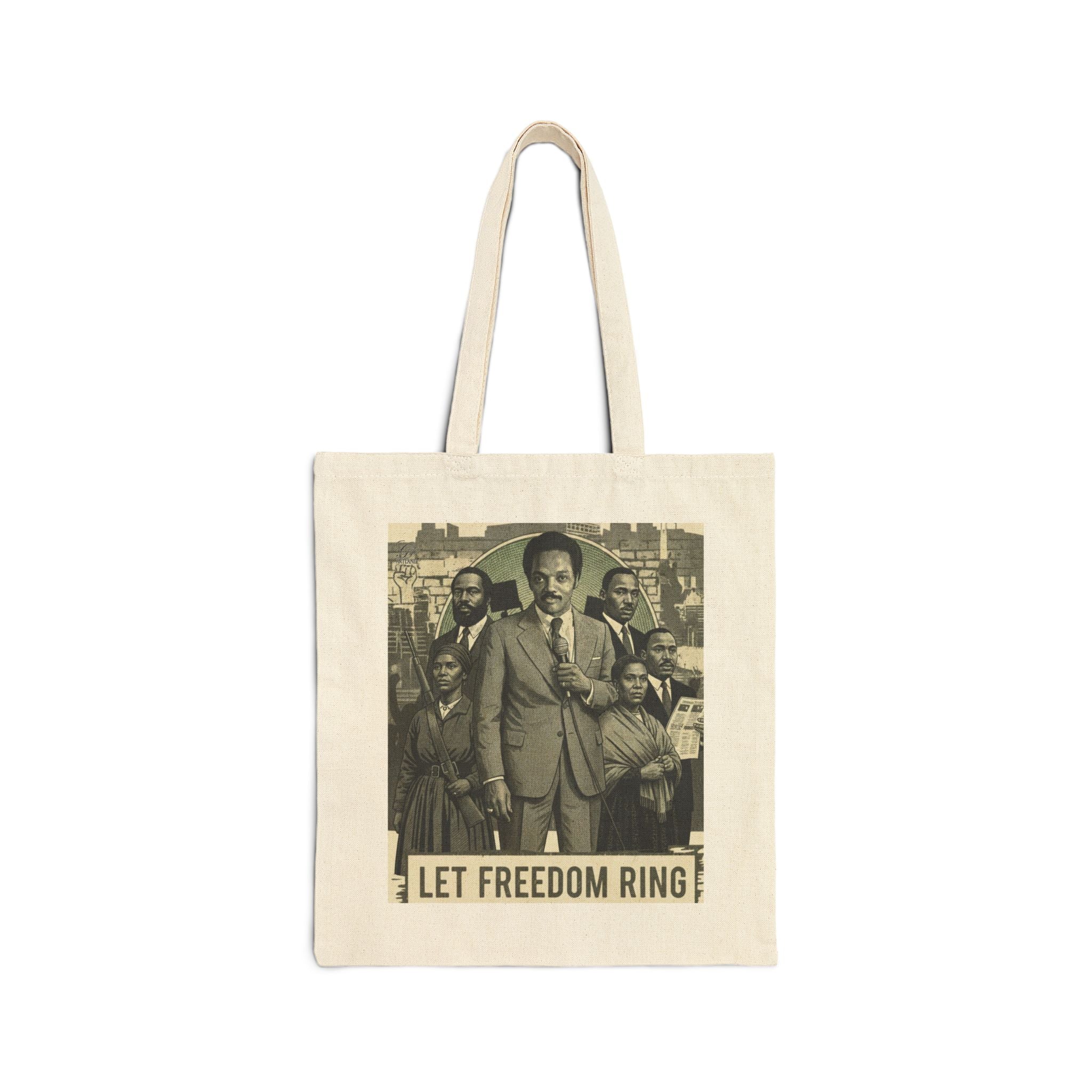 Let Freedom Ring civil rights portrait Tote Bag | Vintage protest artwork