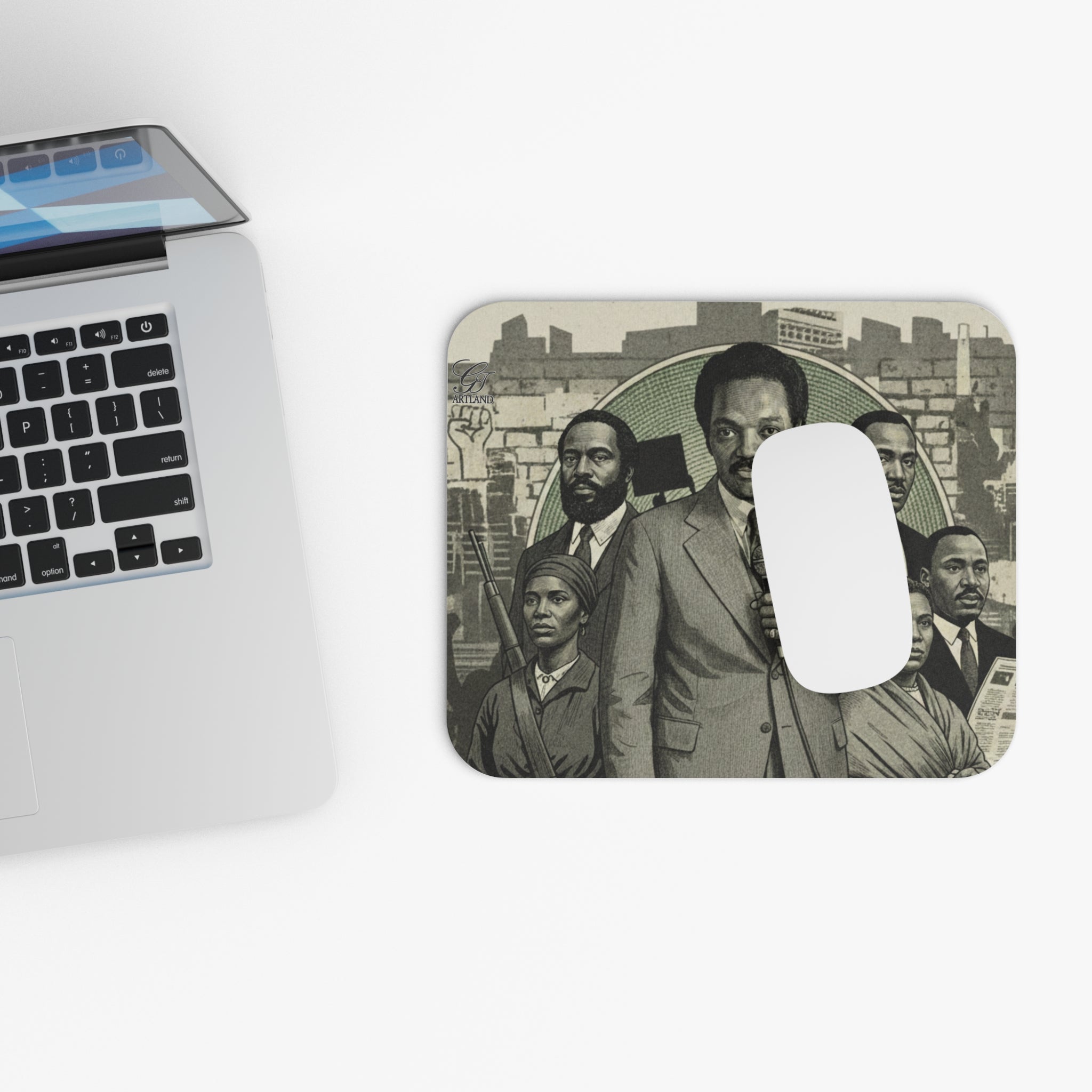 Civil Rights Leaders Illustration Mouse Pad | Historical Movement Artwork
