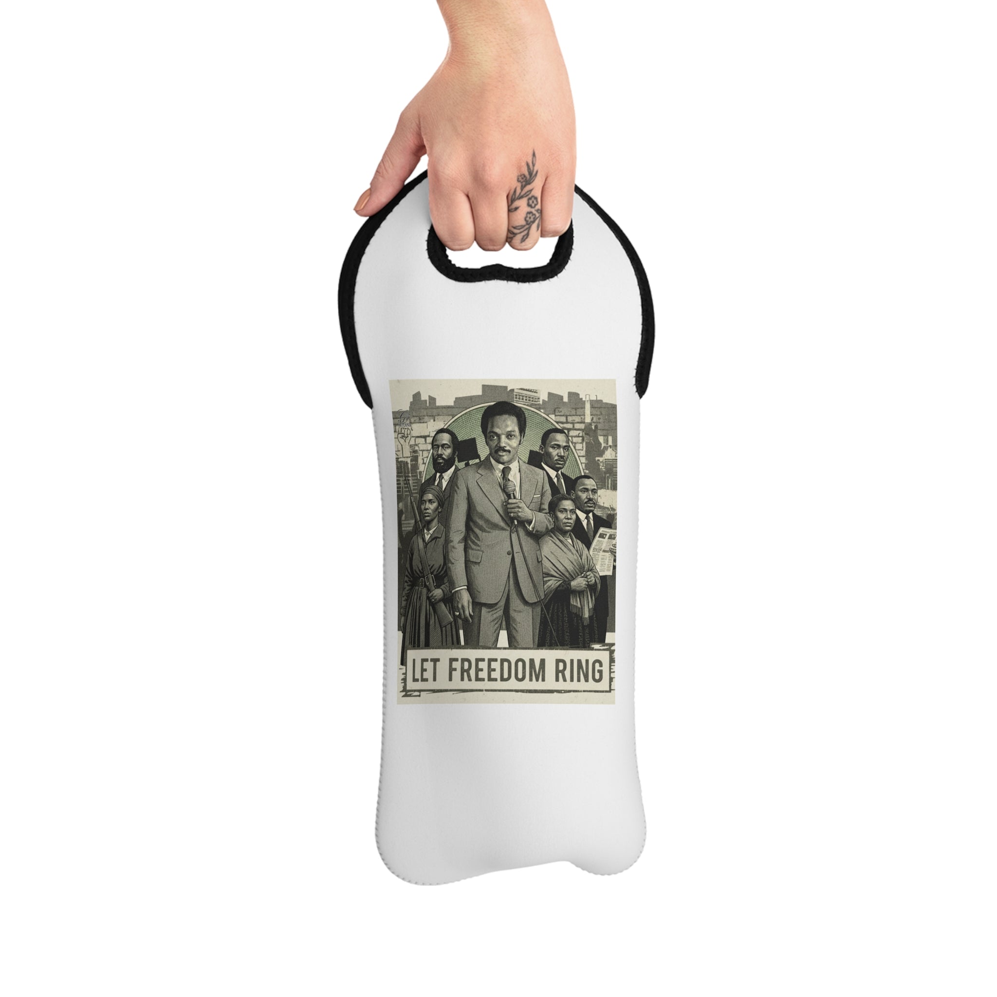 Let Freedom Ring Wine Tote Bag | Civil Rights Illustration, Vintage Protest Art