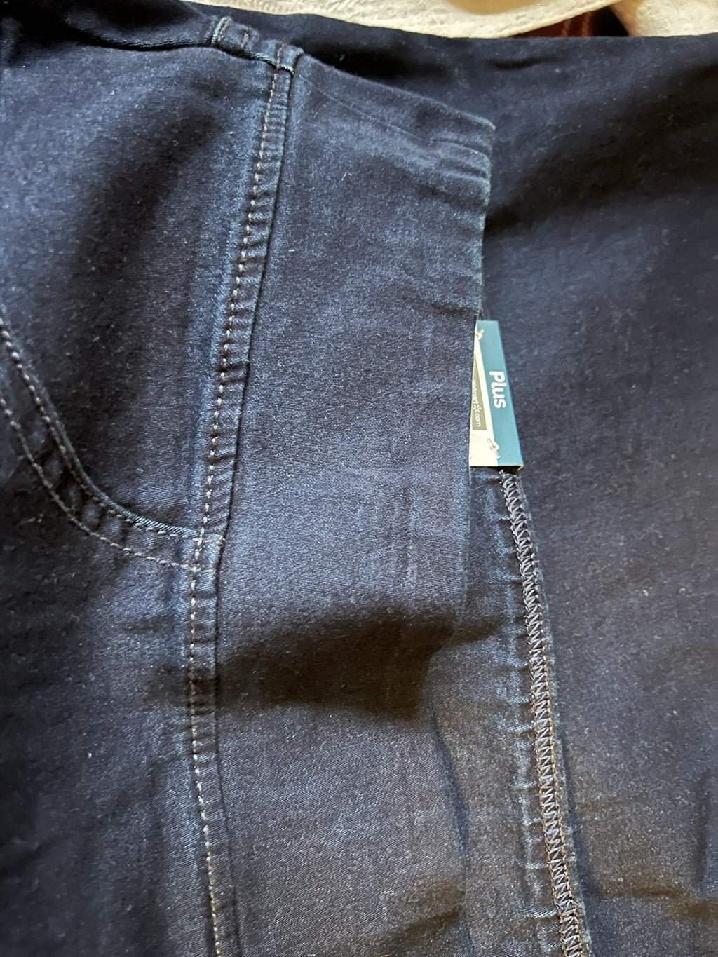 WOMEN'S SIZE 32W-34W (5x) TERRA & SKY DARK BLUE SKINNY STRETCHY MID-RISE JEANS