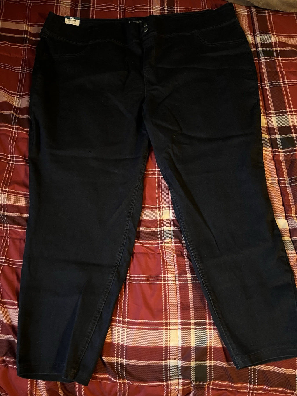 WOMEN'S SIZE 32W-34W (5x) TERRA & SKY DARK BLUE SKINNY STRETCHY MID-RISE JEANS