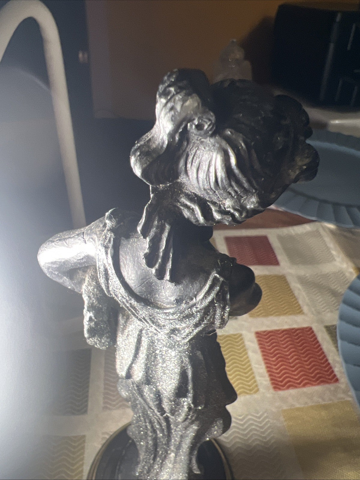 H. M. EMATITE Black Hand Made Figurine Of 9” Roman Woman Made In ITALY