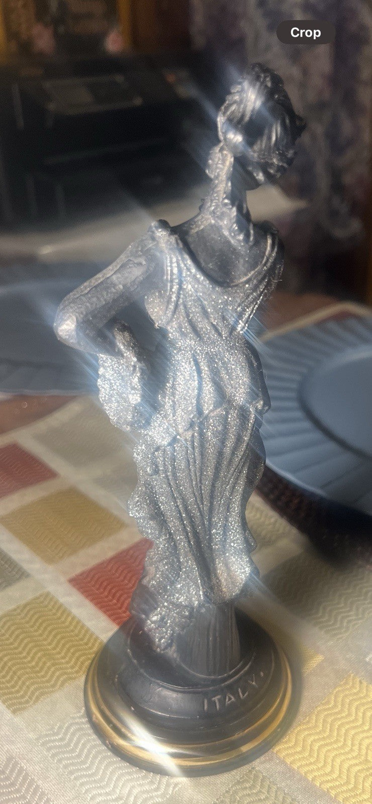 H. M. EMATITE Black Hand Made Figurine Of 9” Roman Woman Made In ITALY