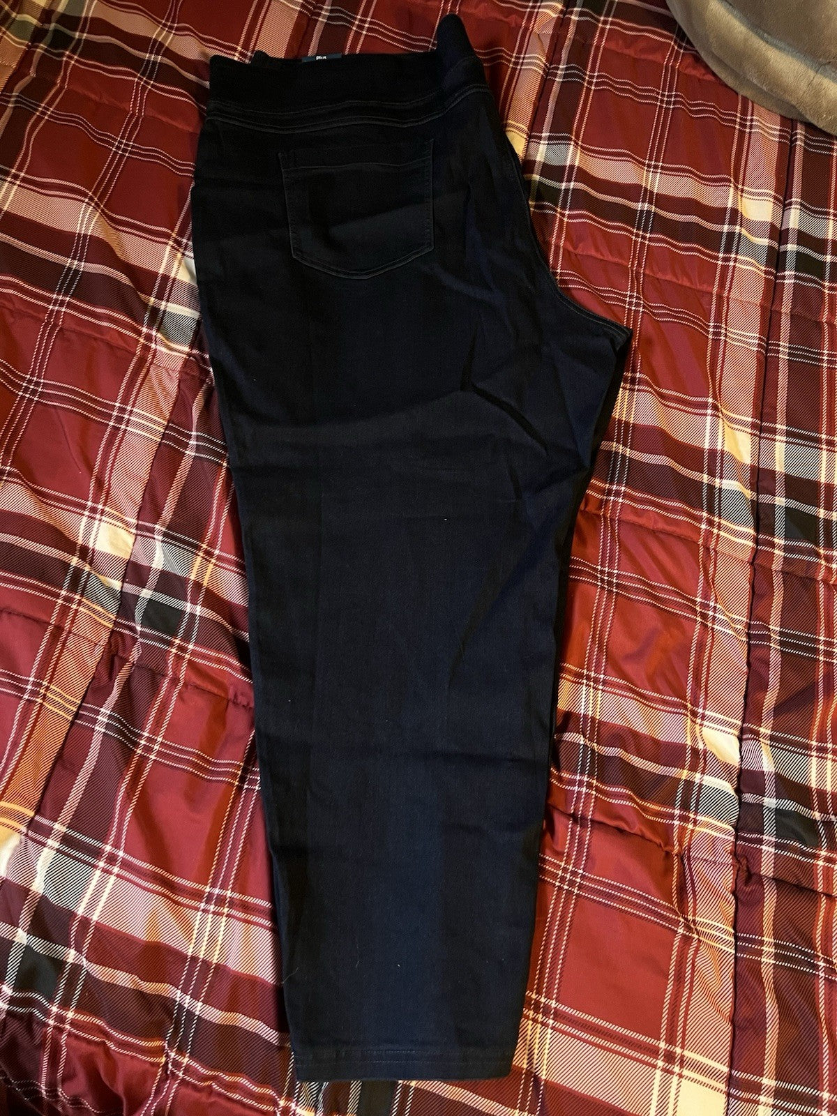 WOMEN'S SIZE 32W-34W (5x) TERRA & SKY DARK BLUE SKINNY STRETCHY MID-RISE JEANS