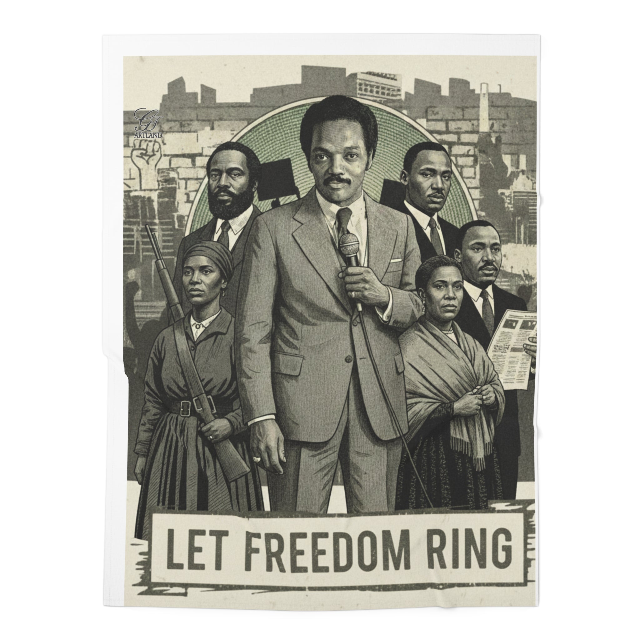 Let Freedom Ring Baby Swaddle Blanket | Civil Rights Illustration