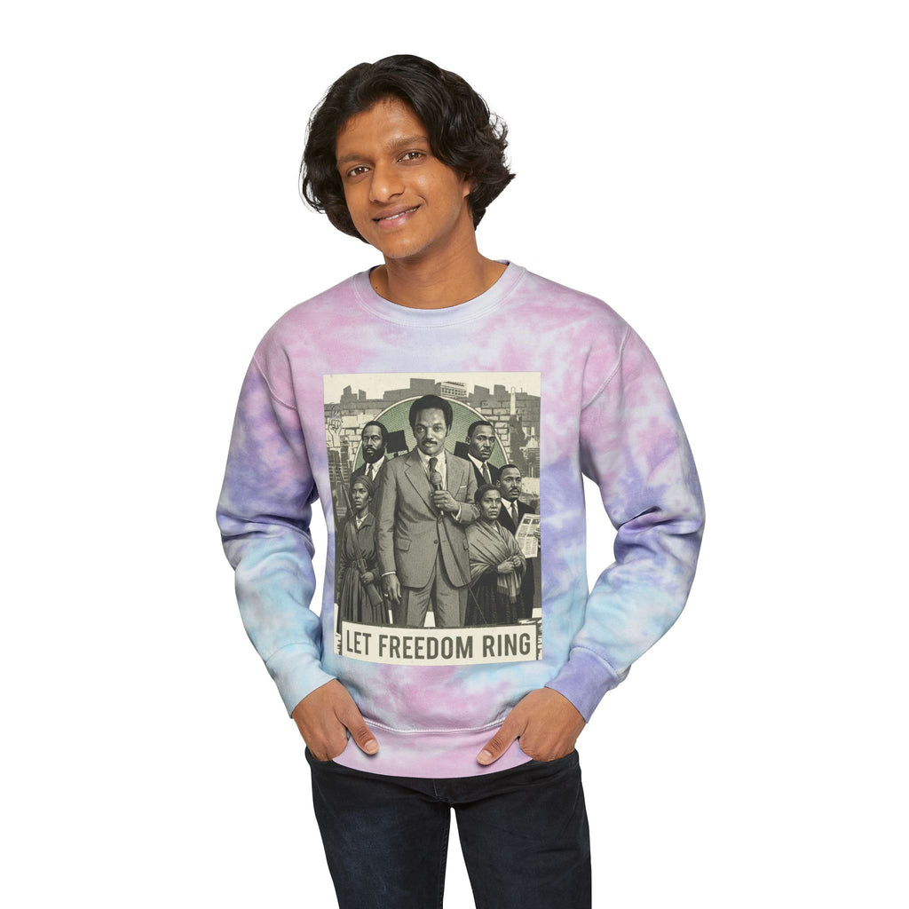 Let Freedom Ring civil rights photo Sweatshirt | Tie-Dye blue swirl