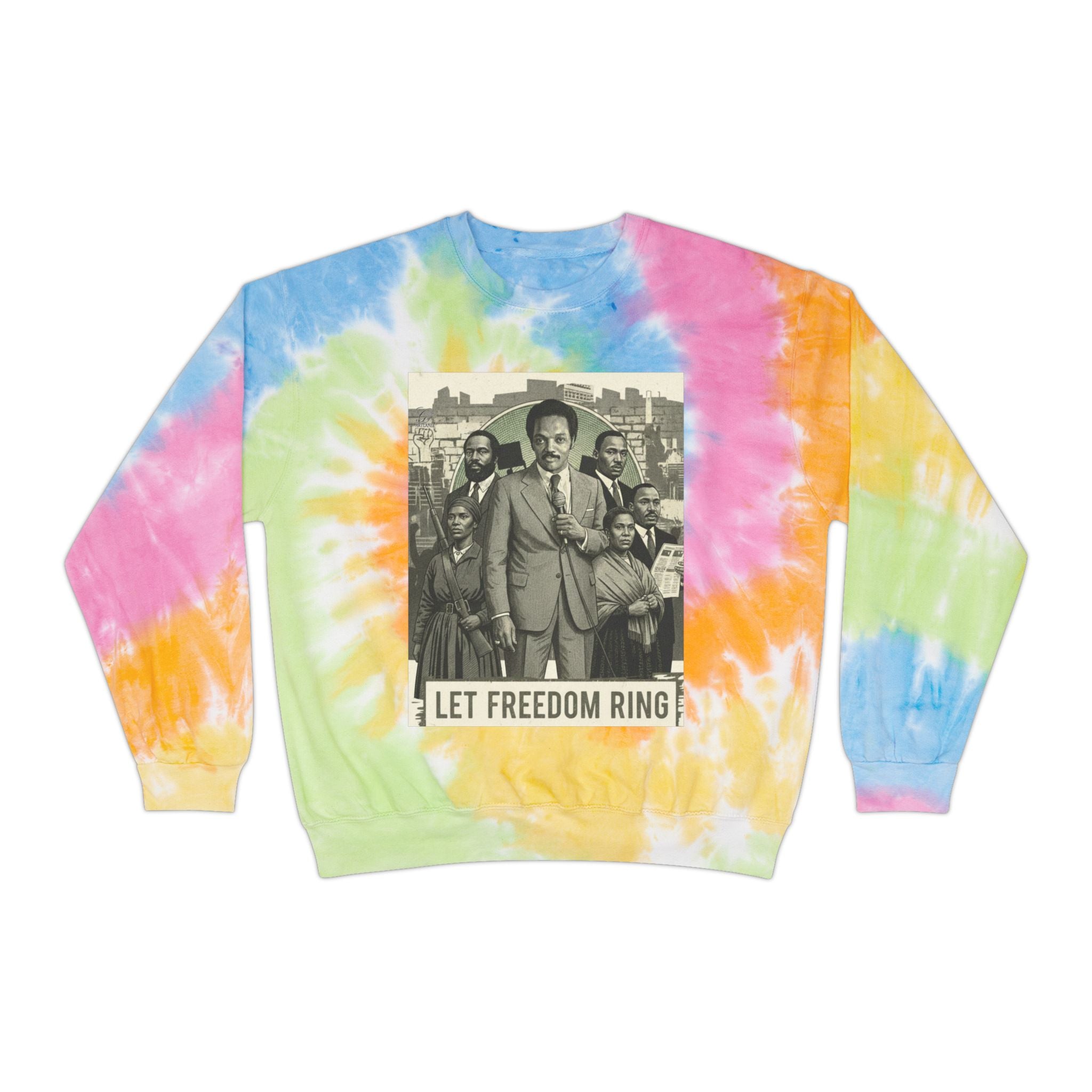 Let Freedom Ring civil rights photo Sweatshirt | Tie-Dye blue swirl