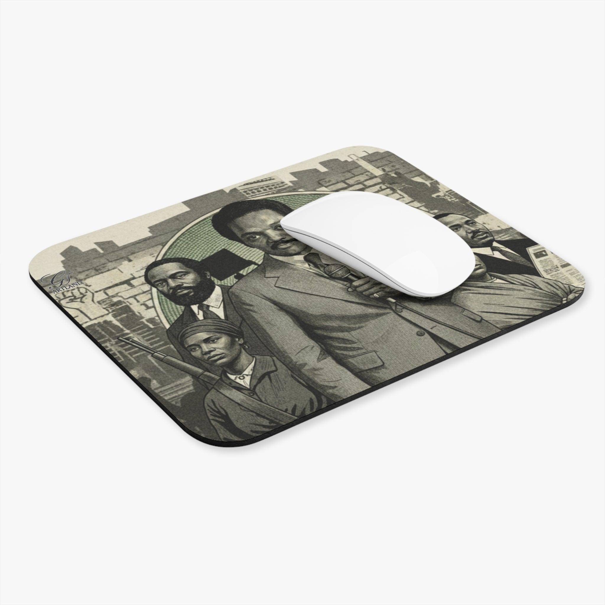 Civil Rights Leaders Illustration Mouse Pad | Historical Movement Artwork