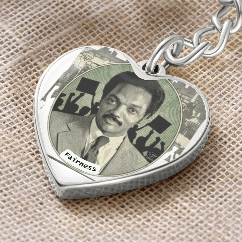 Jesse Jackson "Fairness" Graphic Heart Keychain by GT Artland
