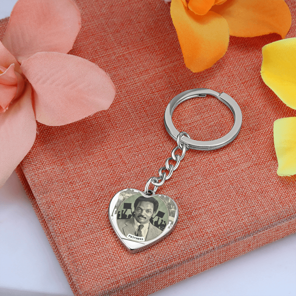 Jesse Jackson "Fairness" Graphic Heart Keychain by GT Artland