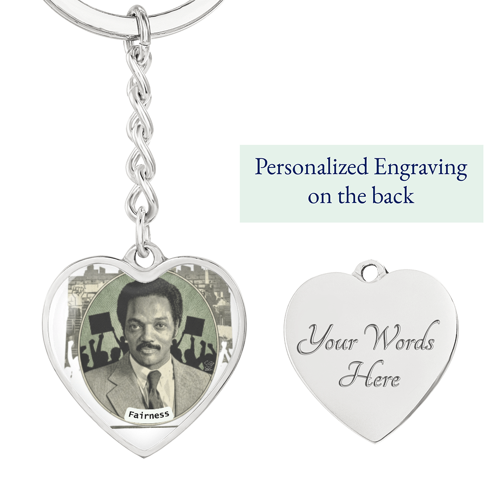 Jesse Jackson "Fairness" Graphic Heart Keychain by GT Artland