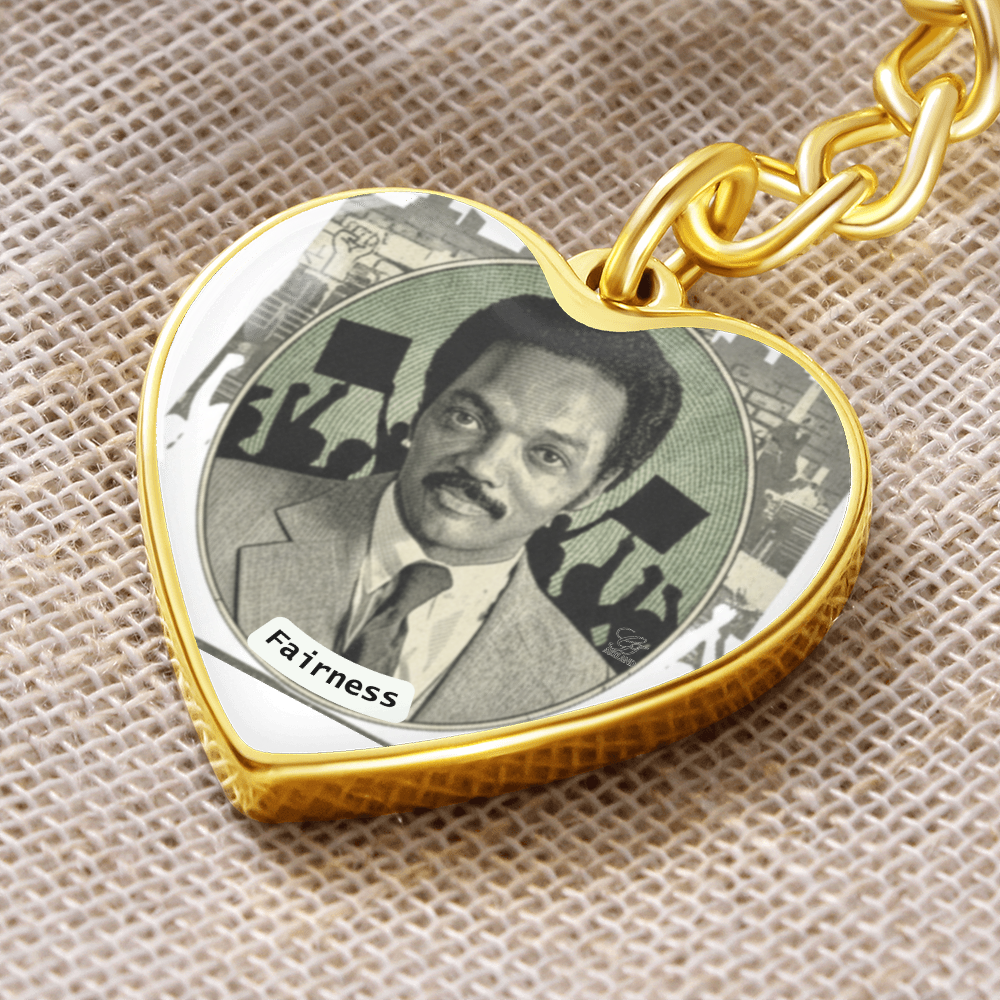 Jesse Jackson "Fairness" Graphic Heart Keychain by GT Artland