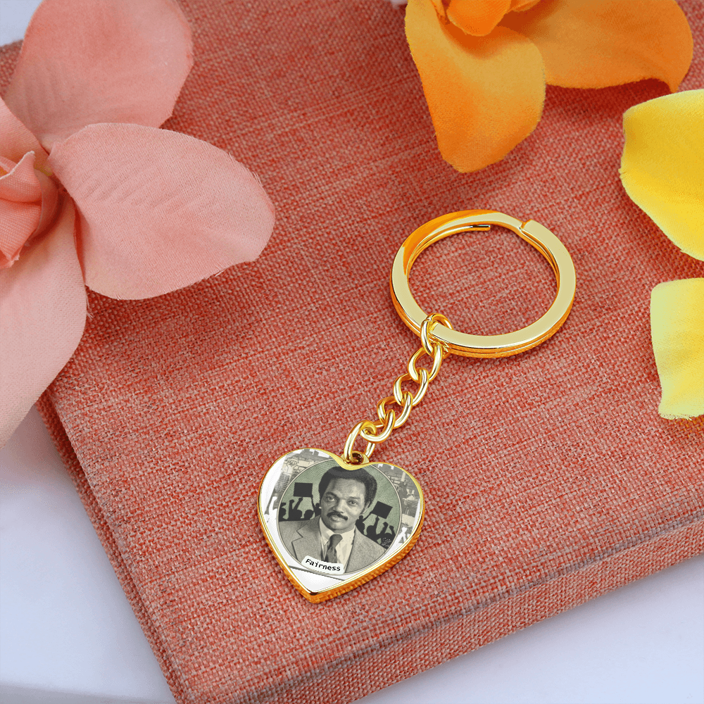 Jesse Jackson "Fairness" Graphic Heart Keychain by GT Artland