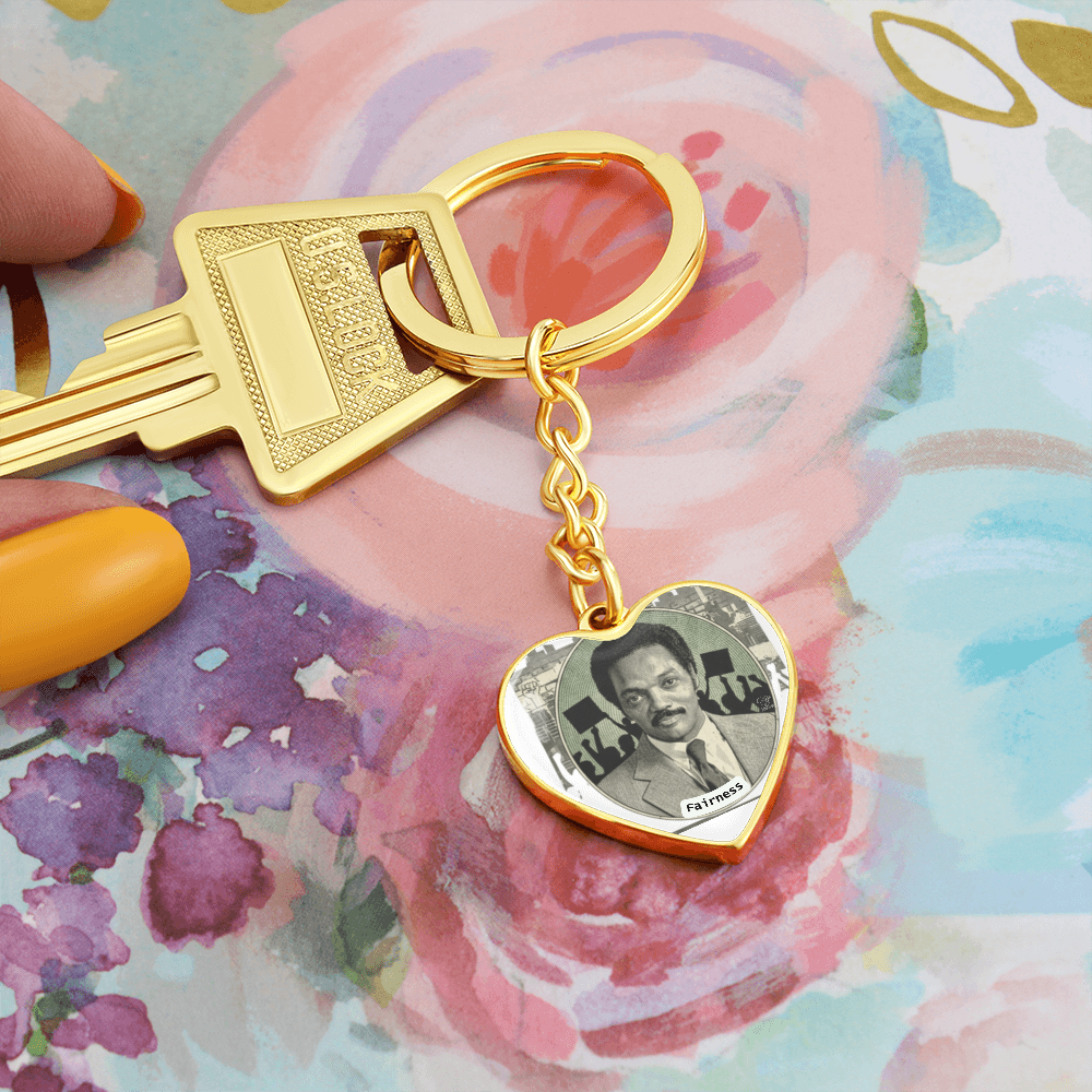 Jesse Jackson "Fairness" Graphic Heart Keychain by GT Artland