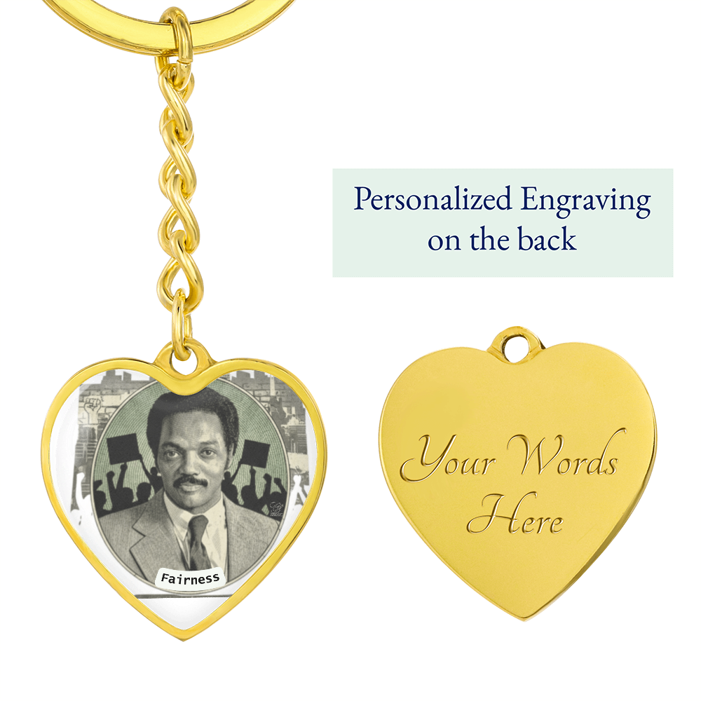 Jesse Jackson "Fairness" Graphic Heart Keychain by GT Artland