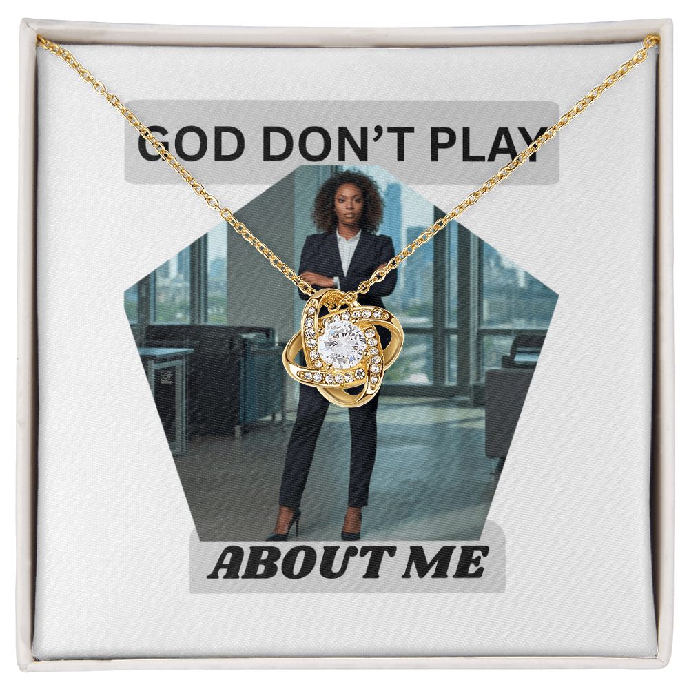"GOD DON'T PLAY ABOUT ME"- LOVEKNOT, YELLOW & GOLD NECKLACES BY GTArtland