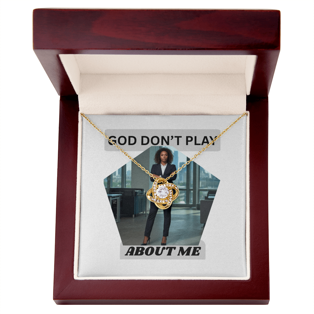"GOD DON'T PLAY ABOUT ME"- LOVEKNOT, YELLOW & GOLD NECKLACES BY GTArtland