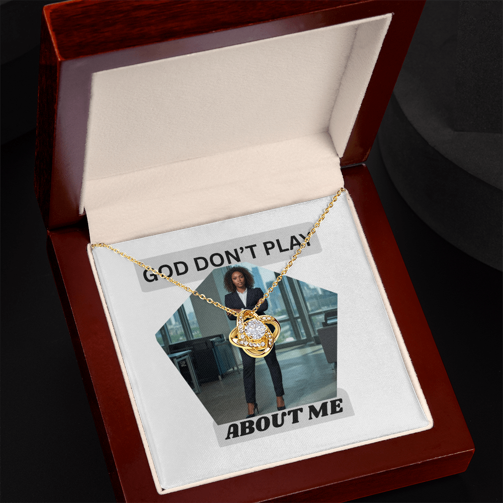 "GOD DON'T PLAY ABOUT ME"- LOVEKNOT, YELLOW & GOLD NECKLACES BY GTArtland