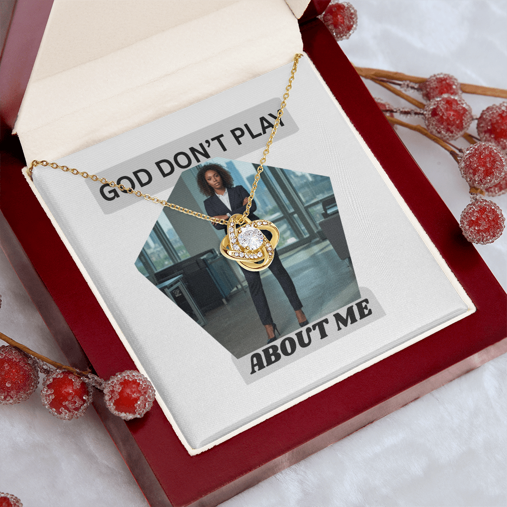 "GOD DON'T PLAY ABOUT ME"- LOVEKNOT, YELLOW & GOLD NECKLACES BY GTArtland