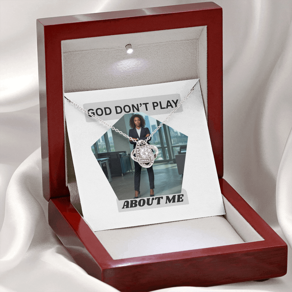 "GOD DON'T PLAY ABOUT ME"- LOVEKNOT, YELLOW & GOLD NECKLACES BY GTArtland