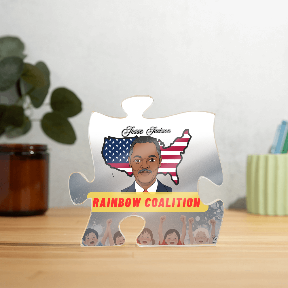 Jesse Jackson - Rainbow Coalition Acrylic Puzzle Plaque by GTArtland
