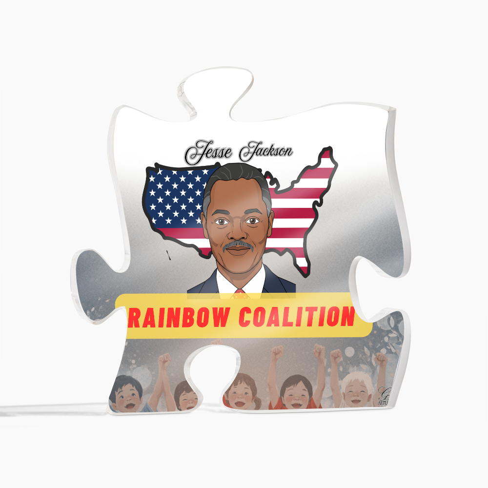 Jesse Jackson - Rainbow Coalition Acrylic Puzzle Plaque by GTArtland