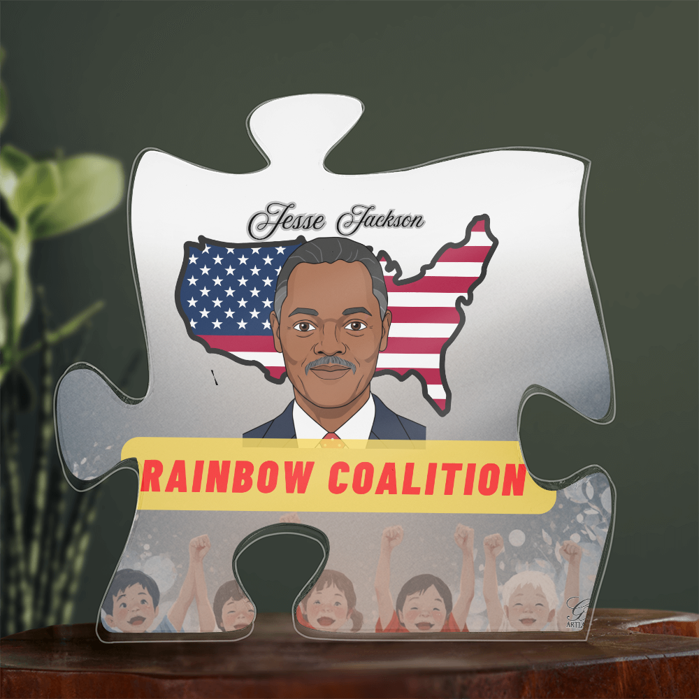 Jesse Jackson - Rainbow Coalition Acrylic Puzzle Plaque by GTArtland