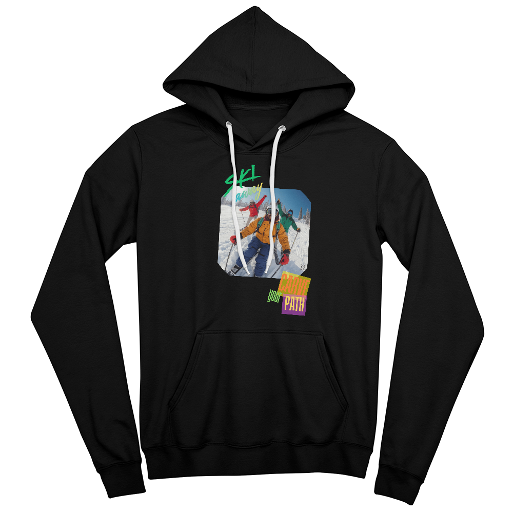 Ski Hoodie with African American Skiers called "Curve the Path" by GTArtland