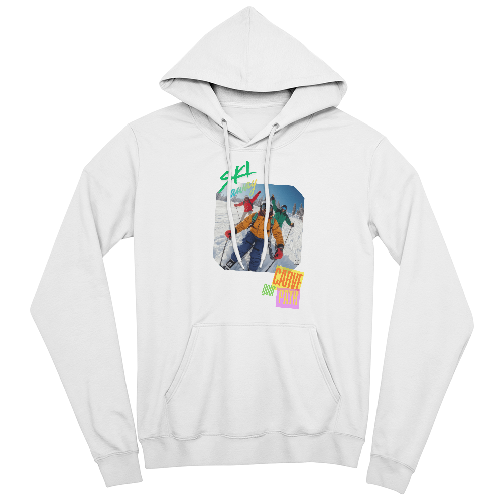 Ski Hoodie with African American Skiers called "Curve the Path" by GTArtland