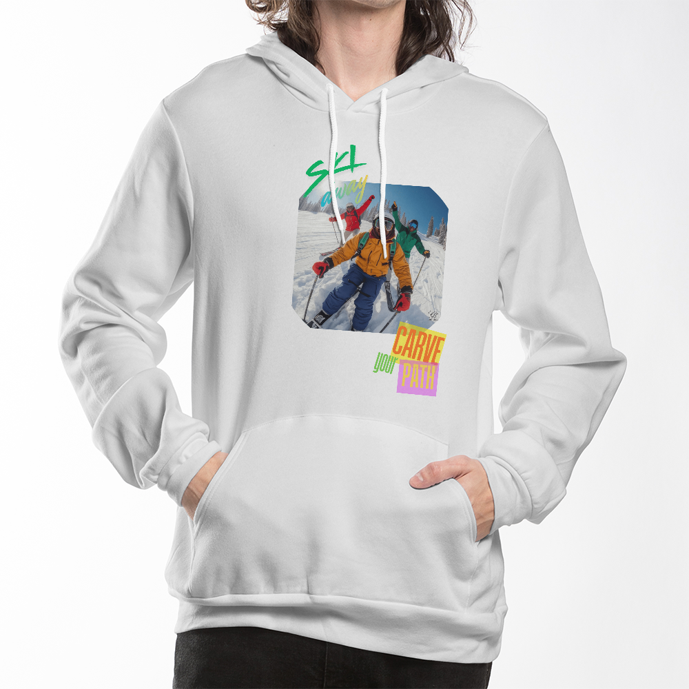 Ski Hoodie with African American Skiers called "Curve the Path" by GTArtland
