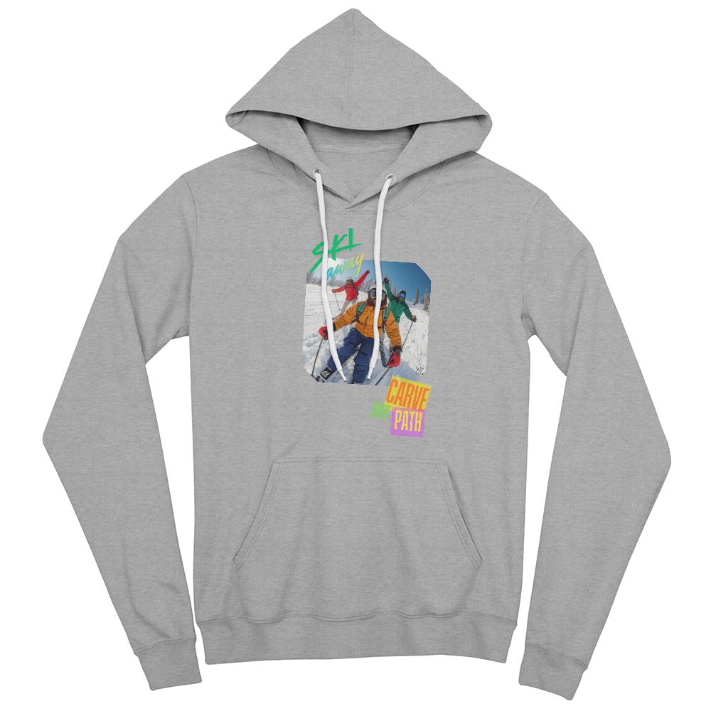 Ski Hoodie with African American Skiers called "Curve the Path" by GTArtland