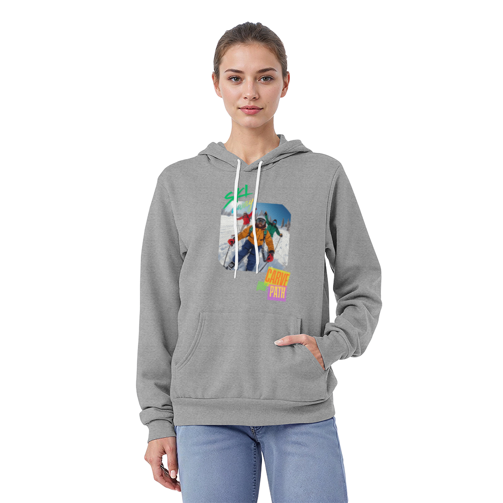 Ski Hoodie with African American Skiers called "Curve the Path" by GTArtland
