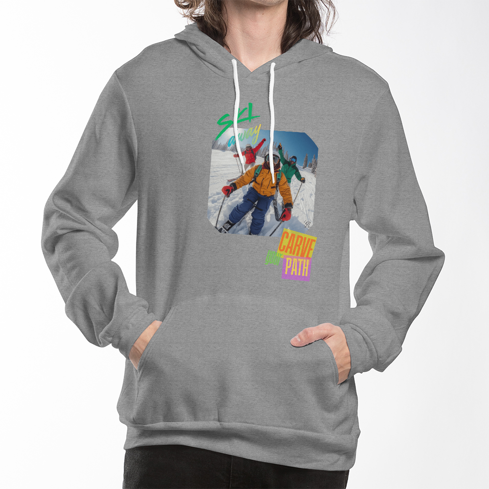 Ski Hoodie with African American Skiers called "Curve the Path" by GTArtland