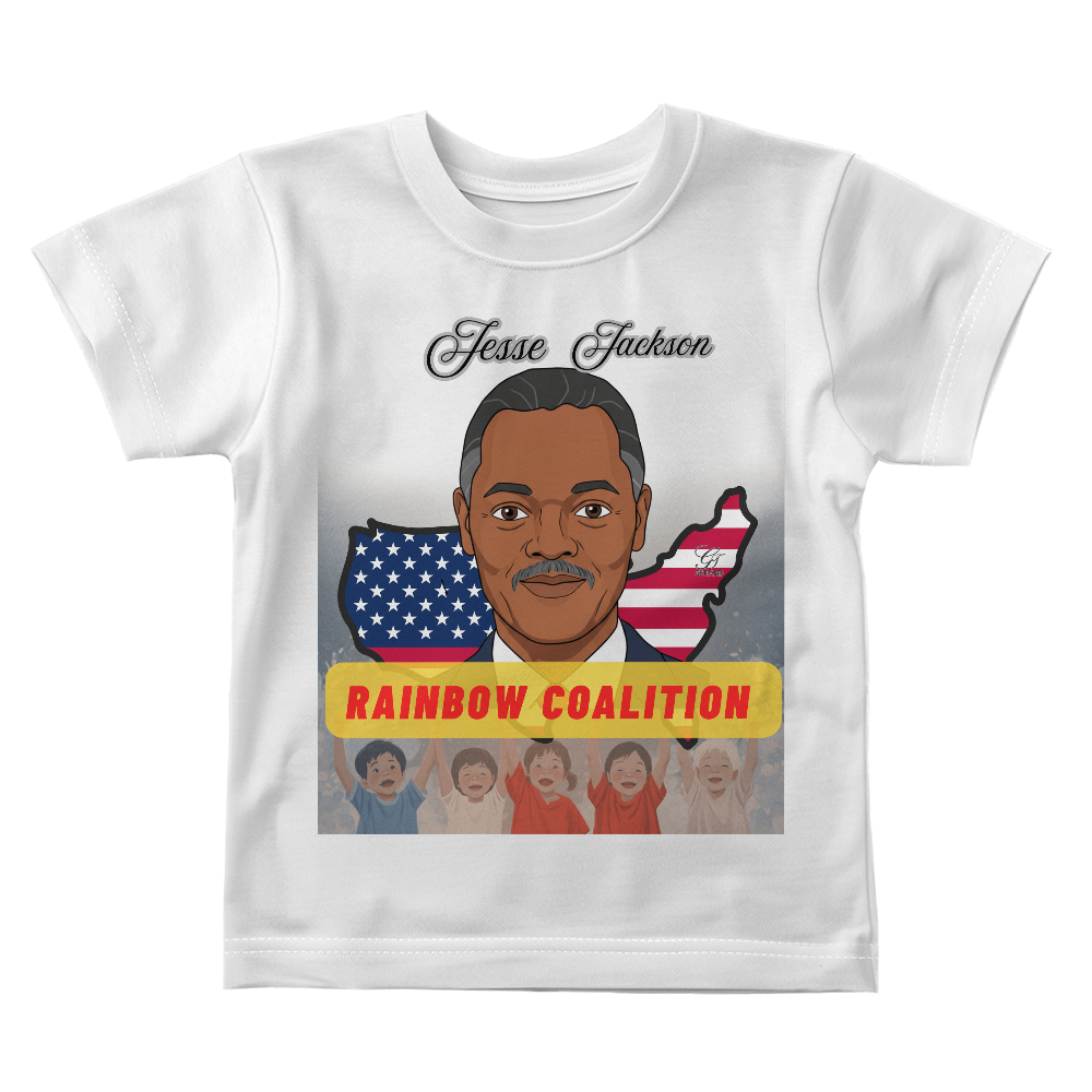 Jesse Jackson Children Cotton Tee  -Rainbow Coalition Tee by GTArtland