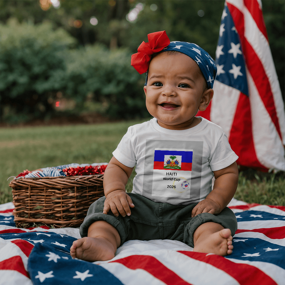 Haitian  BABY JERSEY T-SHIRT "HAITI WORLD CUP 2026" BY GTArtland