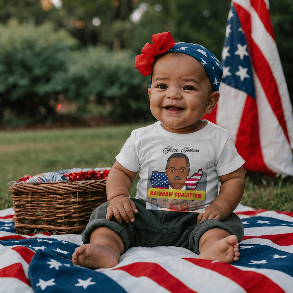 Jesse Jackson Children Cotton Tee  -Rainbow Coalition Tee by GTArtland