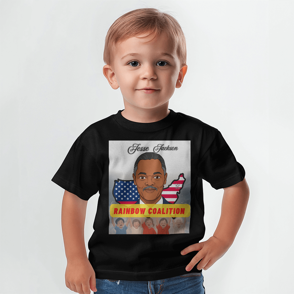 Jesse Jackson Children Cotton Tee  -Rainbow Coalition Tee by GTArtland