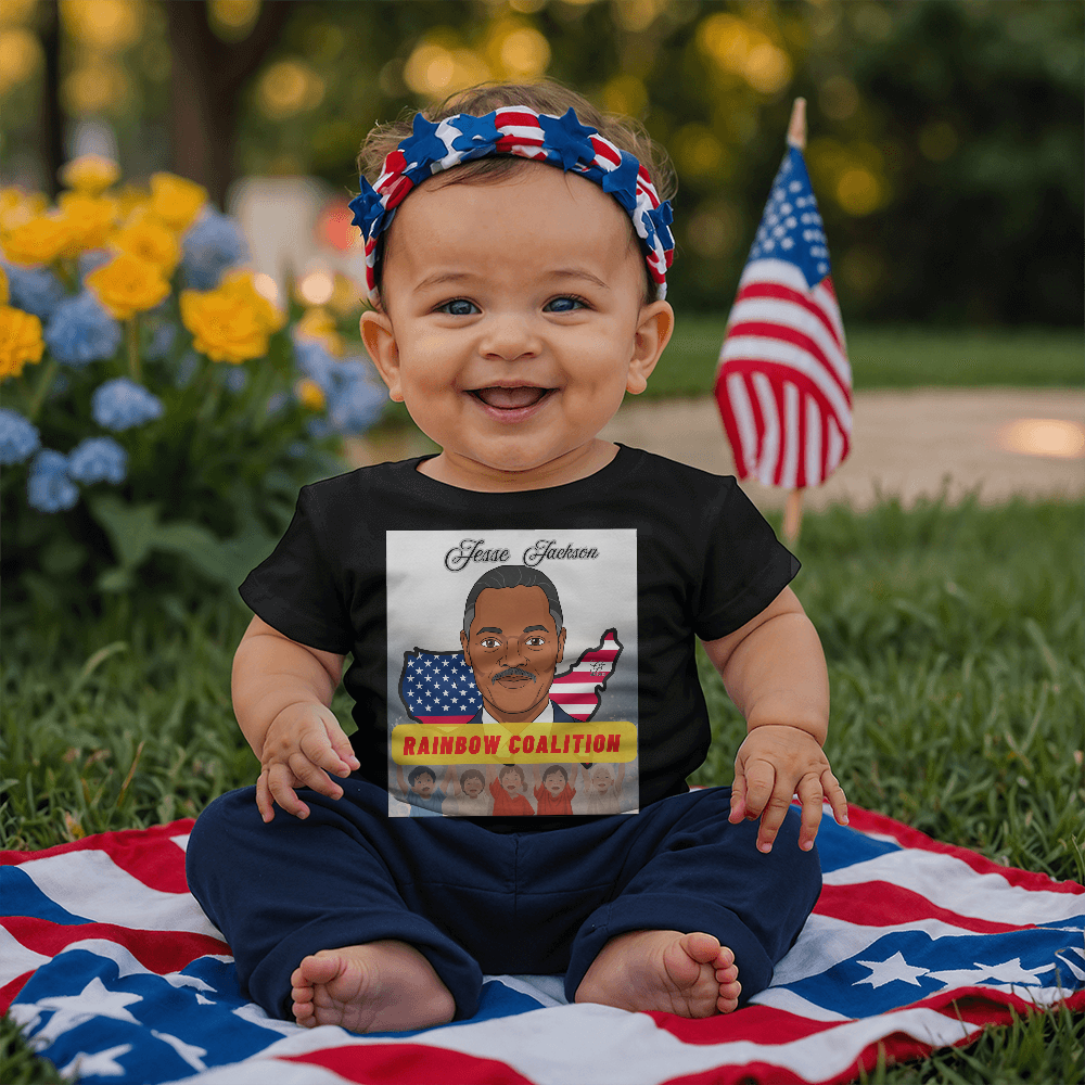 Jesse Jackson Children Cotton Tee  -Rainbow Coalition Tee by GTArtland