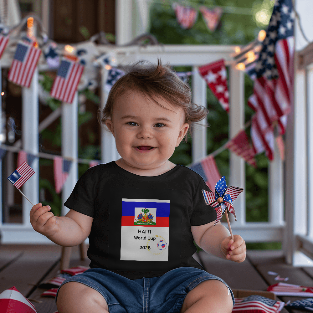 Haitian  BABY JERSEY T-SHIRT "HAITI WORLD CUP 2026" BY GTArtland