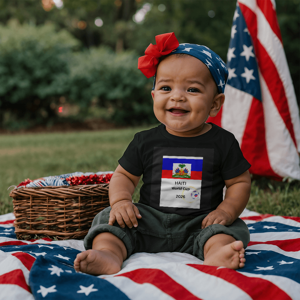 Haitian  BABY JERSEY T-SHIRT "HAITI WORLD CUP 2026" BY GTArtland
