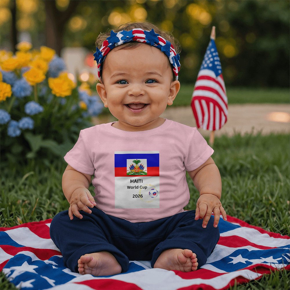Haitian  BABY JERSEY T-SHIRT "HAITI WORLD CUP 2026" BY GTArtland