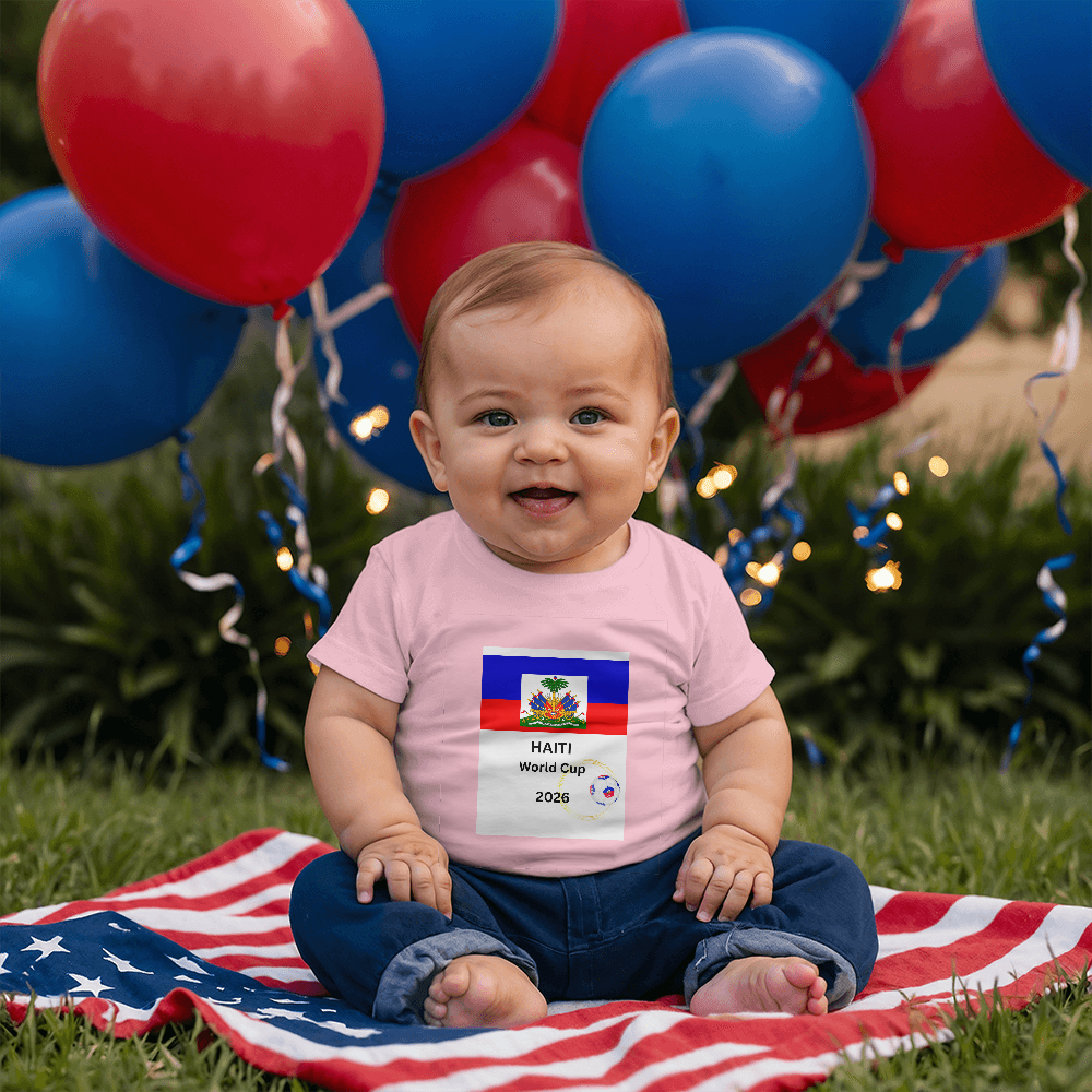 Haitian  BABY JERSEY T-SHIRT "HAITI WORLD CUP 2026" BY GTArtland
