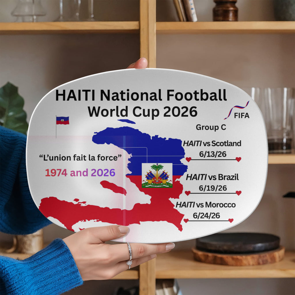HAITIAN "NATIONAL FOOTBALL WORLD CUP 2026 FOOD" 10"X14" PLATTER by GTArtland