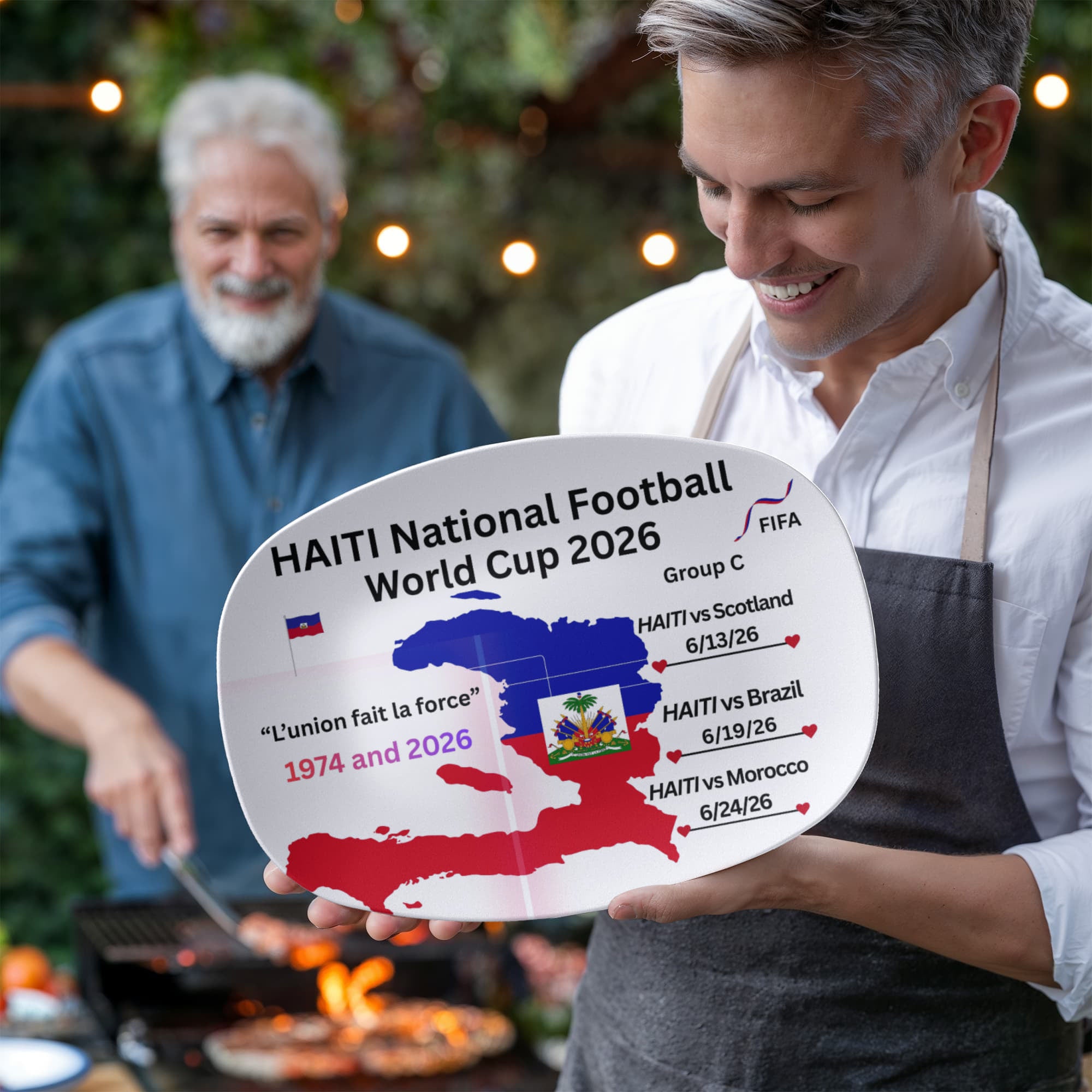 HAITIAN "NATIONAL FOOTBALL WORLD CUP 2026 FOOD" 10"X14" PLATTER by GTArtland