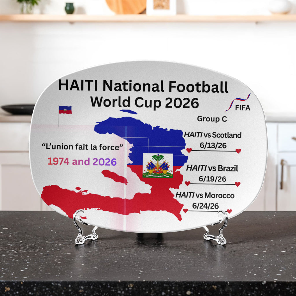HAITIAN "NATIONAL FOOTBALL WORLD CUP 2026 FOOD" 10"X14" PLATTER by GTArtland