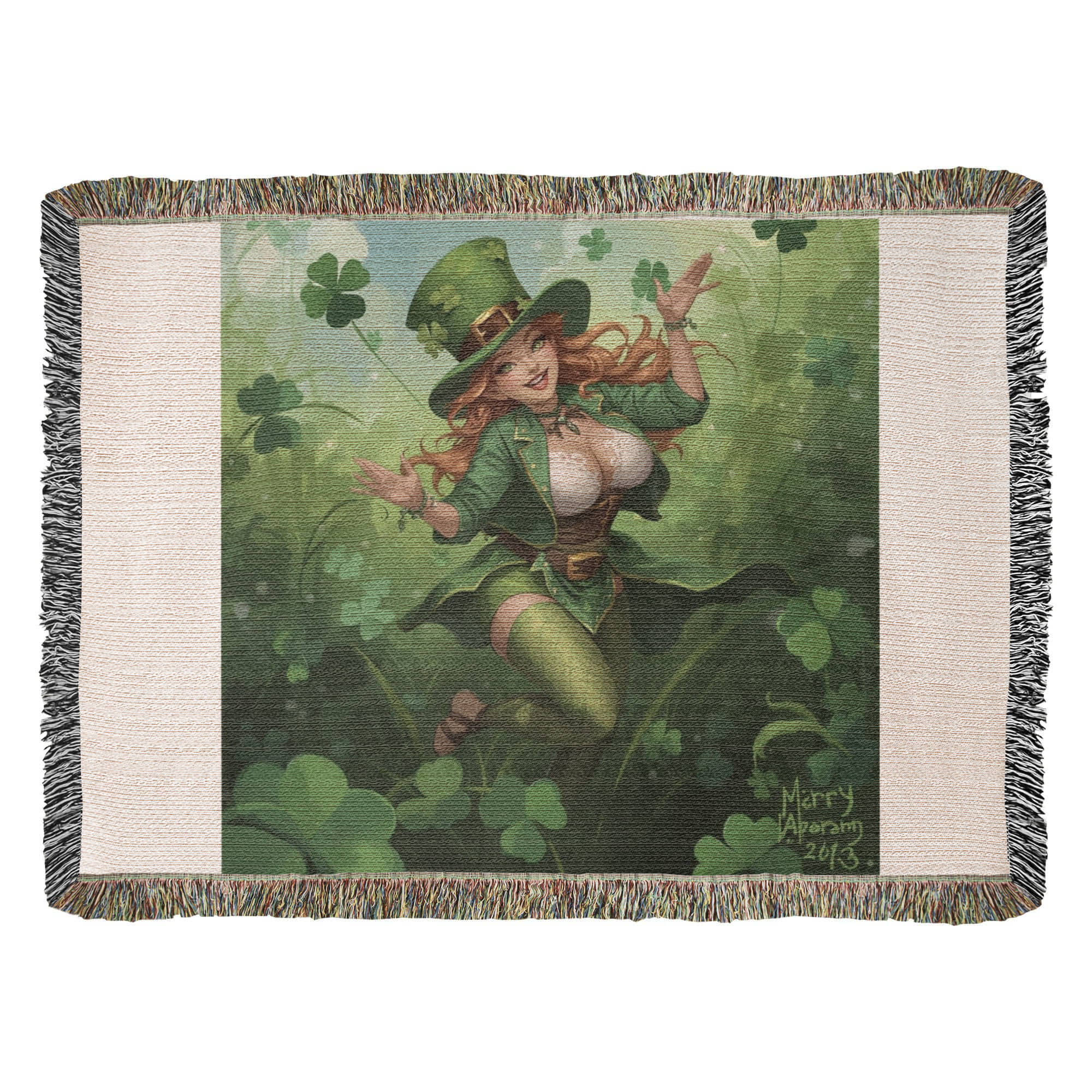 Sexy Lady Leprechaun Throw Over Blanket